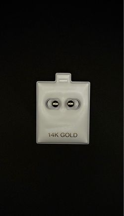 14k white GOLD 6mm ball studs