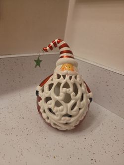 Santa Luminary With Color Changing Flameless Candle