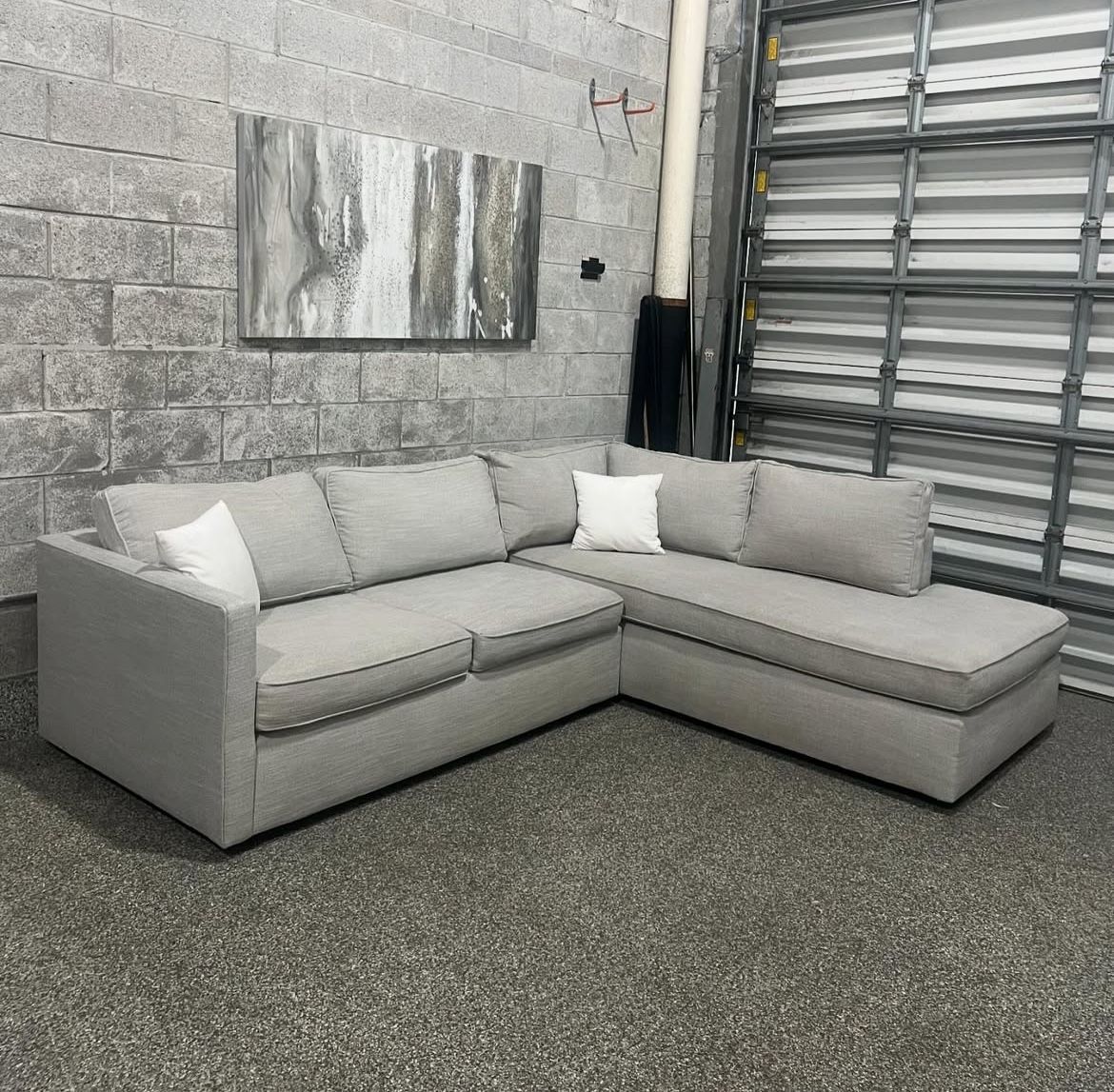 West Elm Light Gray Sectional (Free Delivery)