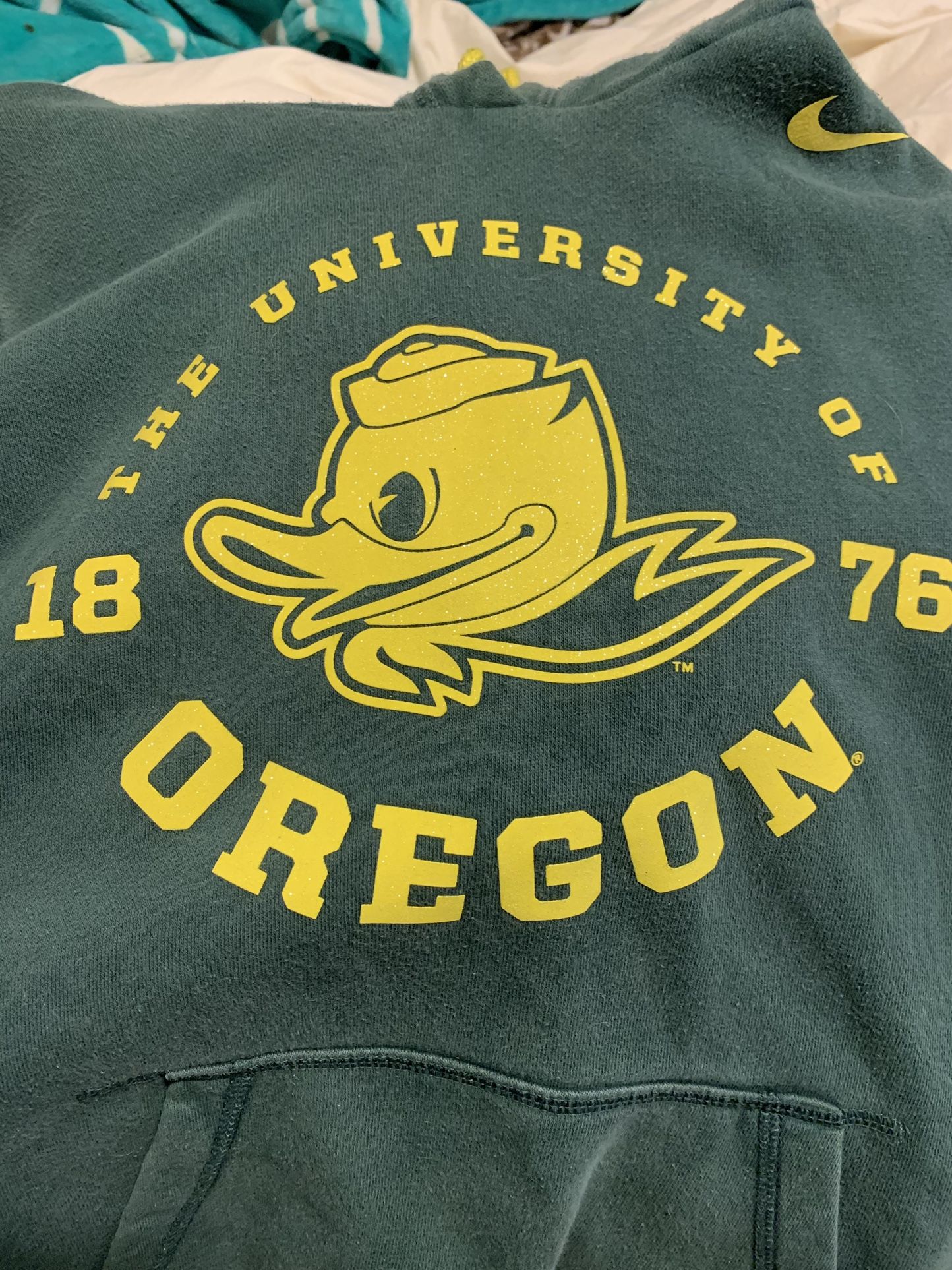 Nike Oregon Ducks Glitter-Hooded Sweatshirt Kids Size Large