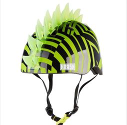 Krash Dazzle Green Mohawk Helmet With LED Lights Youth 8+ (54-58 Cm)