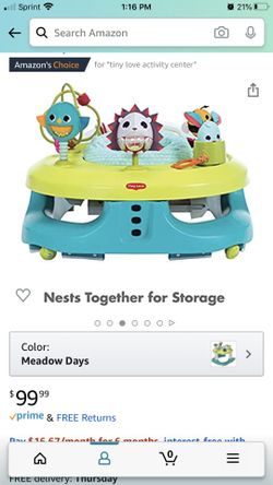 Tiny Love Meadow Days Here I Grow 4-in-1 Baby Walker and Mobile Activity Center