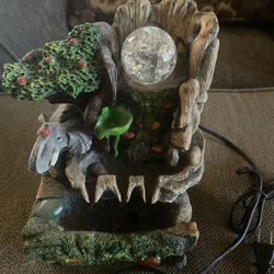 Beautiful Waterfall Nature Piece With Rotating Glass Ball