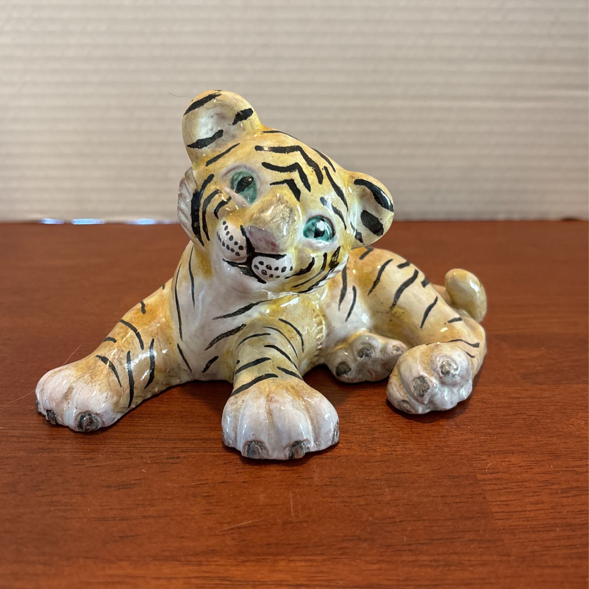 Vintage Pottery, Tiger, Cub, Signed And Numbered 494387“ X 4 1/4“ A31