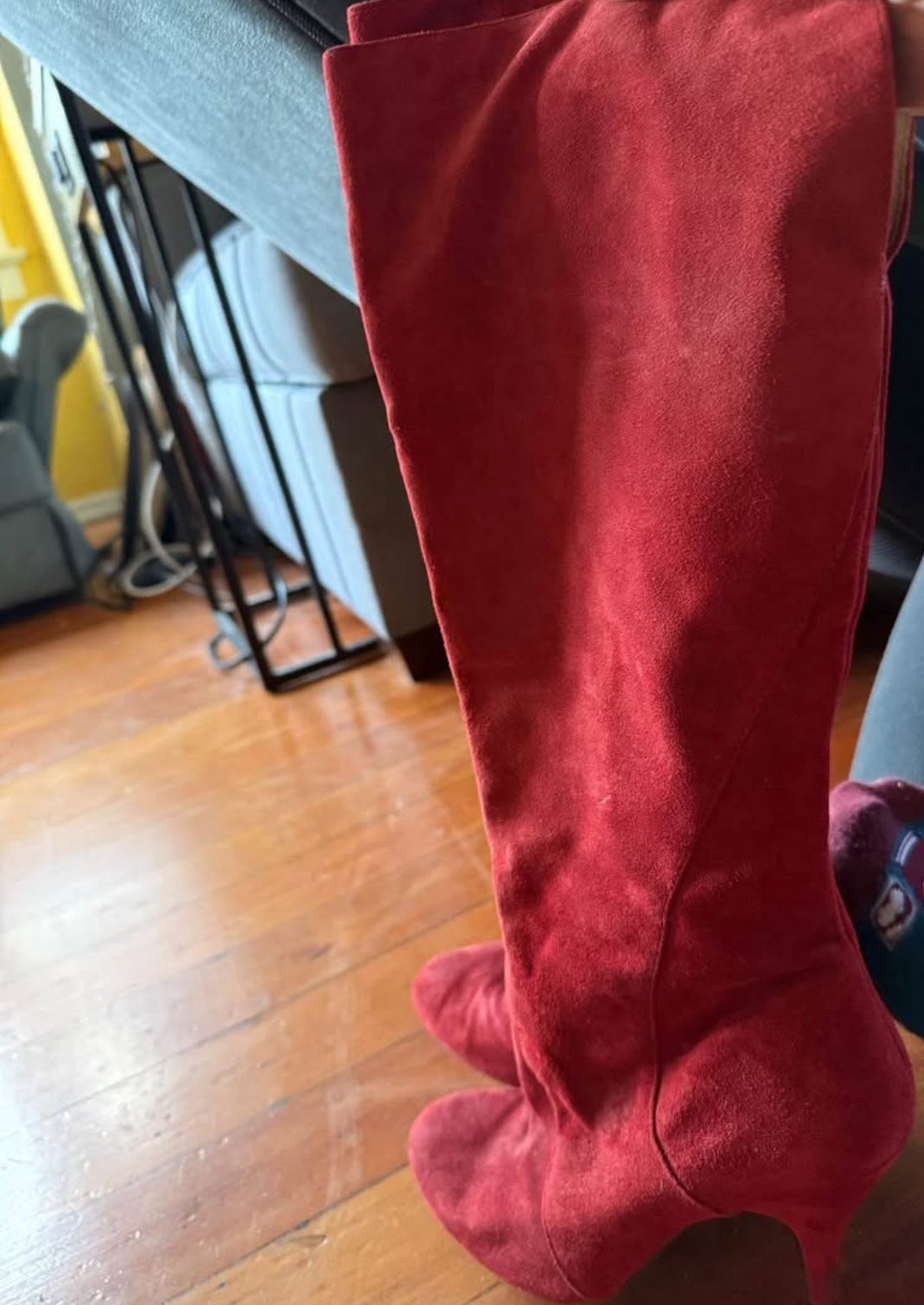 Nine West Red Stiletto Heeled Knee-High Boots