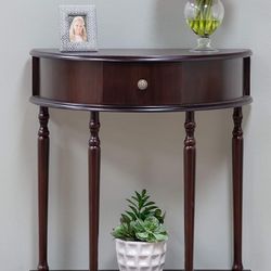 Frenchi Furniture Table, Espresso, 11.6 in x 23.7 in x 28 in
