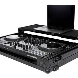 Headliner HL10013 Pitch Black Flight Case for DDJ-FLX10 with Laptop Platform and Wheels