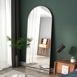 Arched Full Length Mirror, L67in. W27.5in. Floor Mirror with Stand, Arched Wall Mirror Full Length