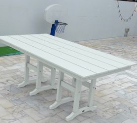 5 piece Polywood Patio Set with 2 benches, 2 chaots and brand new table in box