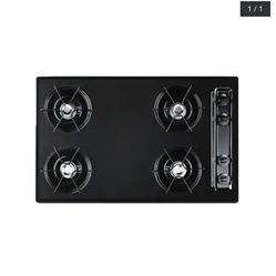 Gas Cooktop In Black With 4  Burner 30 In