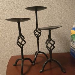 Set Of 3 Pillar Candal Holder