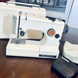 SEARS Kenmore 158 Series Sewing Machine with Case, Electric Pedal 45 Pg Manual & Accessories
