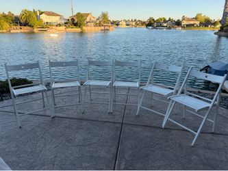 6 IKEA outdoor wooden chairs