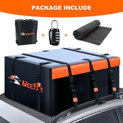 MeeFar Rooftop Cargo Carrier Car Roof Bag 21 Cubic Feet 100% Waterproof Car Top Carrier, Fits All Vehicle with/Without Rack,Include Anti-Slip Mat