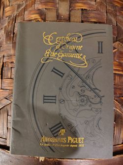 Audemars Piguet Certificate of Origin