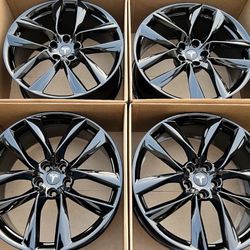 21” Tesla Model S Arachnid Gloss Black Wheels Rims Factory OEM