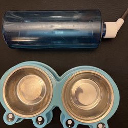 Pet double bowl & Water Bottle