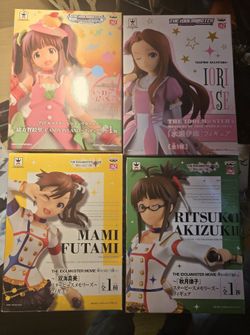 IDOL MASTERS MOVIE FIGURINE BUNDLE: Mami Futami, Ritsuko Akuzuki, Iori Ase, And Cheiri Ogata