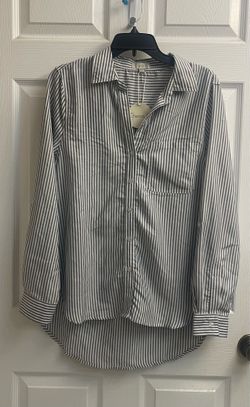 Brand new Ladies stripe button up top size S