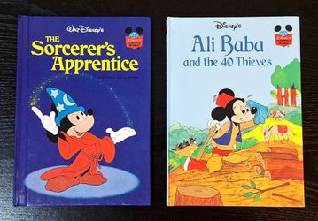 VINTAGE DISNEY THE SORCERER'S APPRENTICE & ALI BABA AND THE 40 THIEVES BOOK BUNDLE