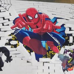 Spiderman Wall Hanging Material Mural 