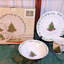 Gibson Home Joyous Gathering Christmas Designed Dinnerware