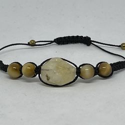 .NATURAL Charged Golden Tiger Eye & Citrine Bracelet (known For: protection, decision & $ , release Negativity,help Love,bring Success & Prosperity)