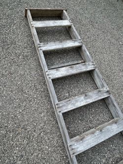 Rustic Wooden Blanket Ladder from Pasadena Craftsman Home Architectural Salvage