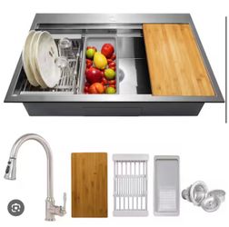 Handmade All-in-One 30 in. x 22 in kitchen sink