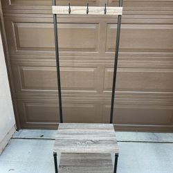 Bench Shoe Rack With Hangers 