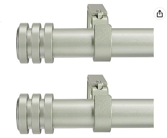 2 Pack Silver Curtain Rods for Window 48-84 inch(4-7 Feet)