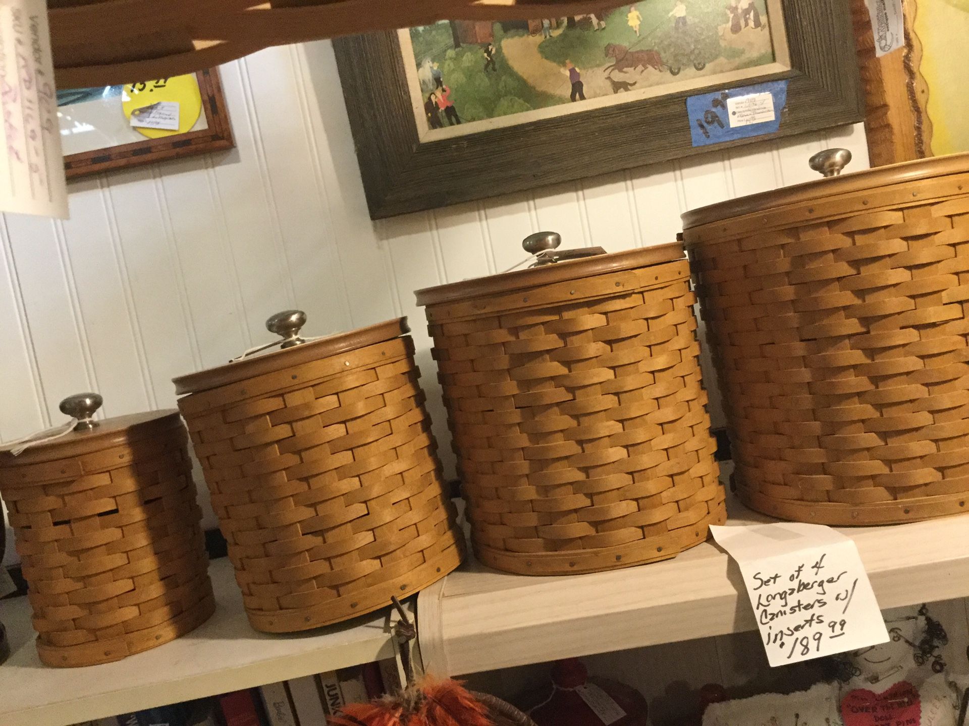 Vintage Longaberger canisters - set of four