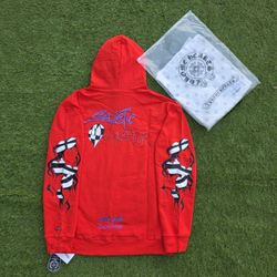 Red Chrome Hearts Hoodie Medium