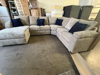 Gray Custom Sectional 4pc Sectional Plush other colors available 66x130x100