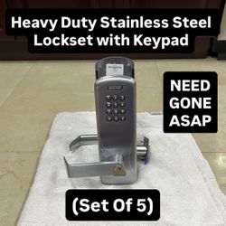Heavy Duty Stainless Steel Lockset With Keypad (Set Of 5) 