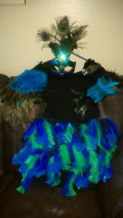 Costume girls size 8-12 peacock