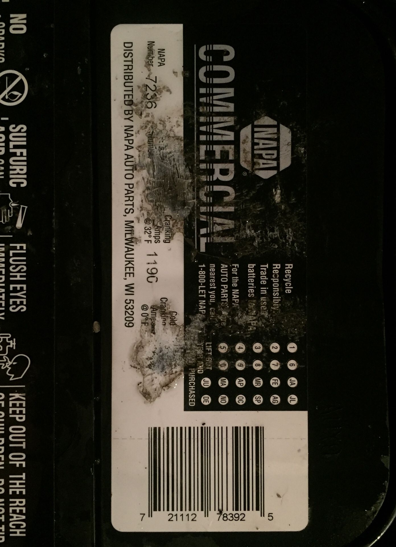 NAPA COMMERCIAL 7236 BATTERY