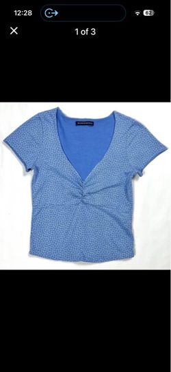 Brandy Melville Adorable Blue & White Floral Gina Top~LIKE NEW!~No stains/tears/fading~ $48 retail!