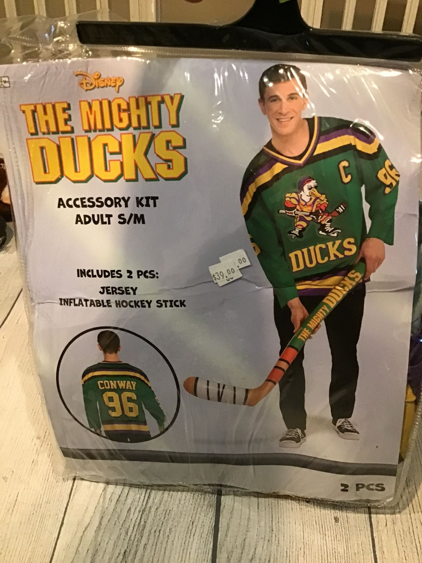 Disney The Mighty Duck Accessory Kit Costume Adult Size S/M-NEW