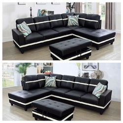 Sectional and ottoman