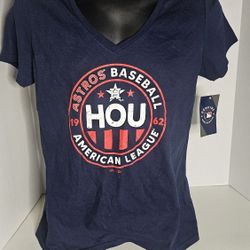 Womens Med Majestic Houston Astros V-Neck Tee 