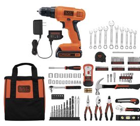 BLACK+DECKER 20-Volt Lithium-Ion Cordless Drill-Driver With 125 Piece Project Kit,