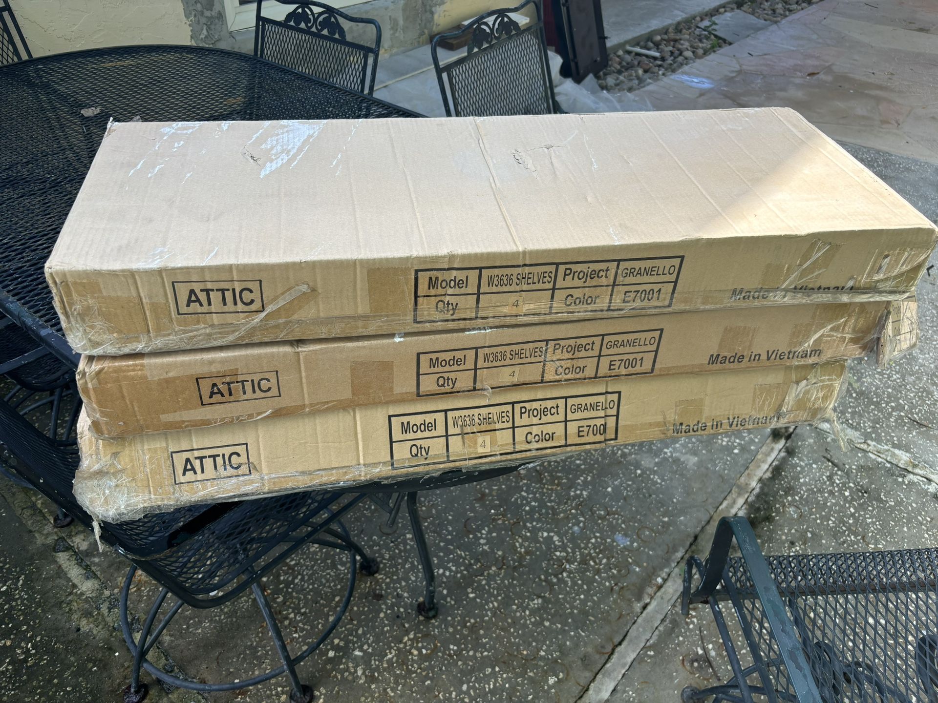 White Laminated Wood Shelf D 12x34. Four Dollars Each
