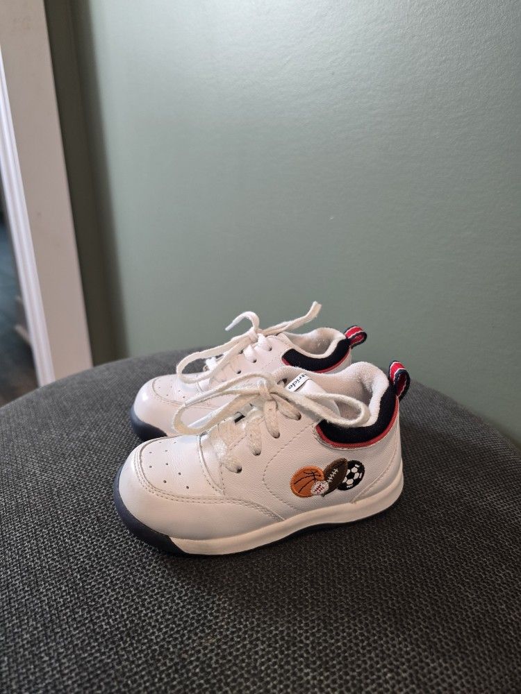 BABY BOY PERFECT FIRST SHOES SZ 7 REAL LEATHER STRIDE RITE NICE CONDITION!