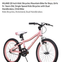 HILAND 20 Inch Kids' Bicycles Mountain Bike for Boys, Girls 5+ Years Old, Single Speed Kids Bicycles with Dual Handbrakes, Child Bike