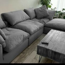 Gray Cloud Couch Modular Sectional Sofa 