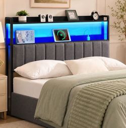 LED queen headboard frame