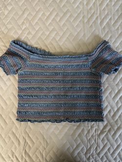 Smocked Off-Shoulder Crop Top