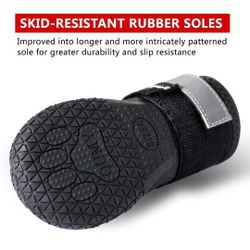 QUMY Dog Shoes Black Size 2