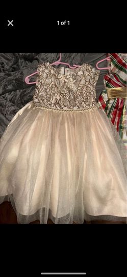 Size 4 Girl gold  Dress